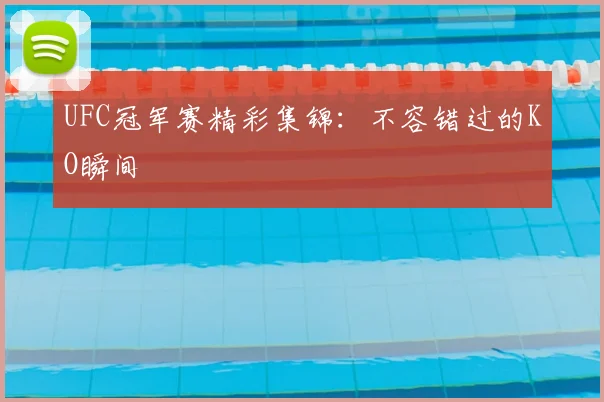 UFC冠军赛精彩集锦:不容错过的KO瞬间