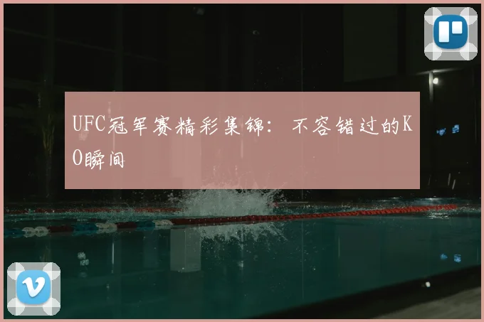 UFC冠军赛精彩集锦:不容错过的KO瞬间